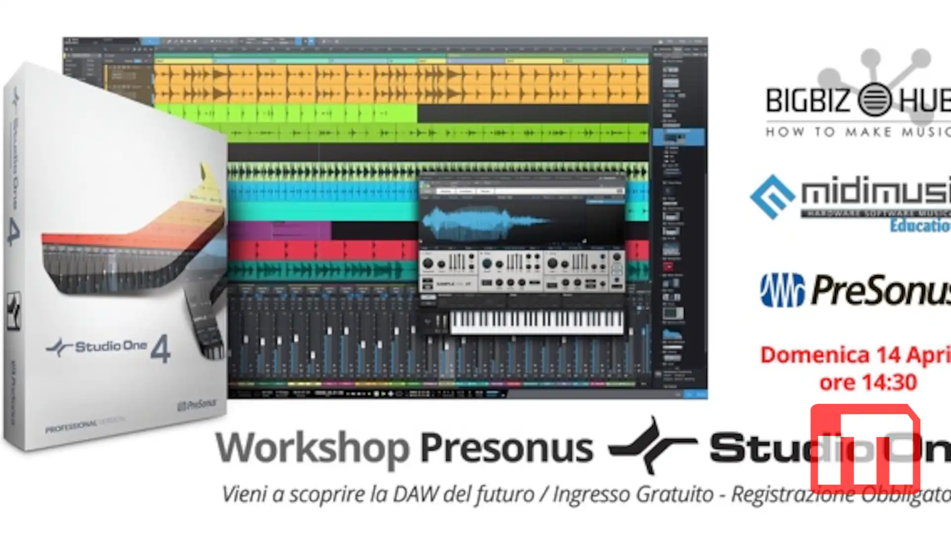 BigBiz Hub, workshop di presentazione Presonus Studio One 4