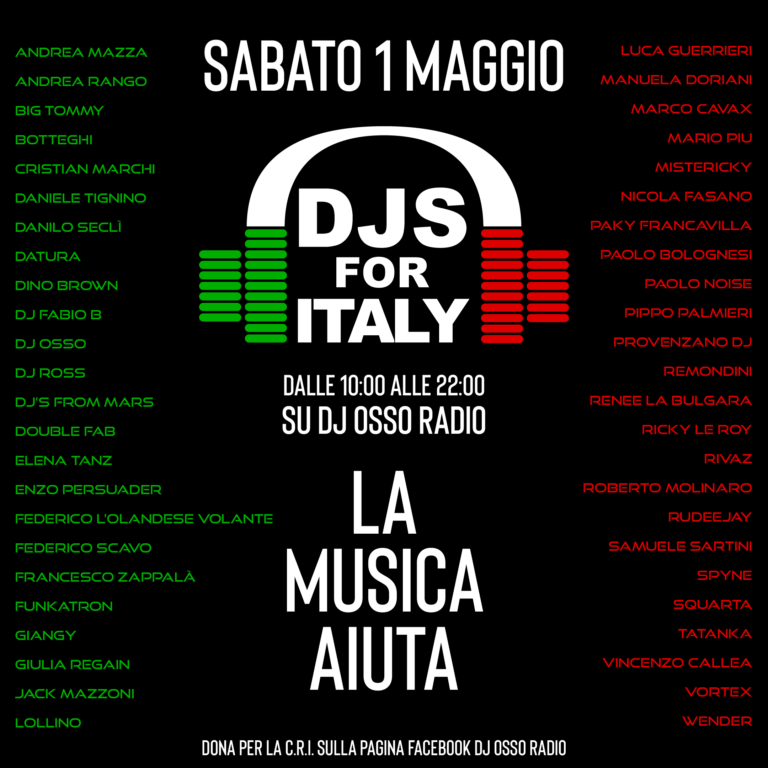 DJs For Italy, idea a scopo benefico per il Primo maggio