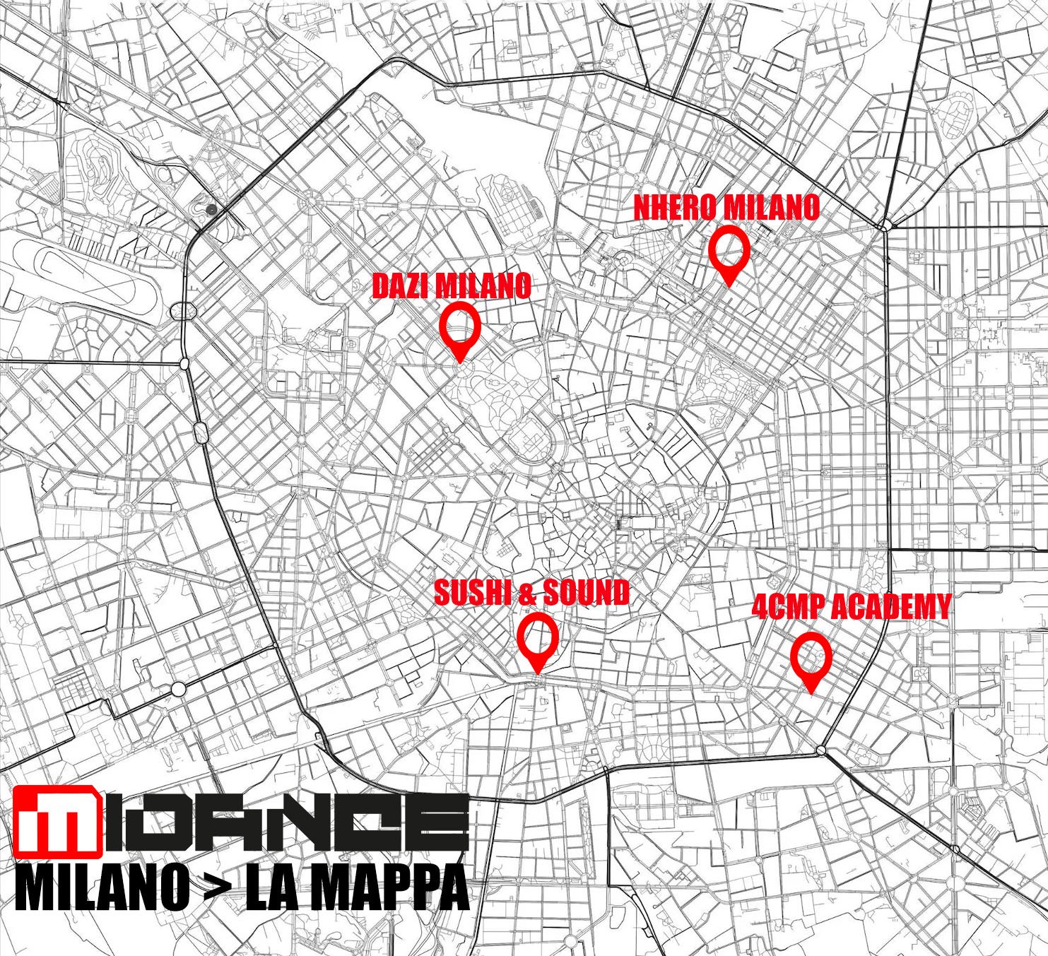 Midance Milano Mappa location 2025