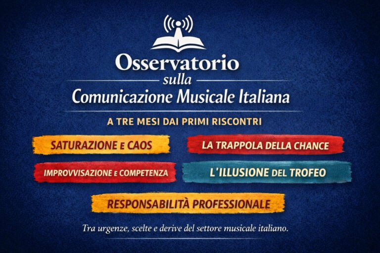 Dall’Osservatorio sulla Comunicazione Musicale Italiana