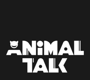 Brand logo: 'ANIMAL TALK' with a small cat silhouette on a black background.